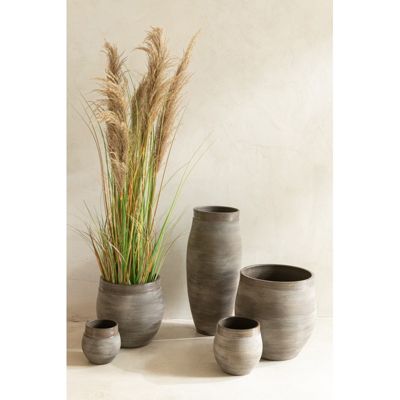 Cache-pot en céramique marron 19x19x19 cm
