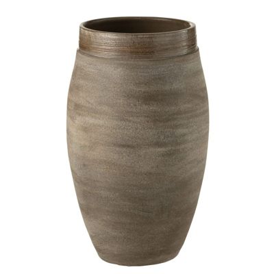 Cache-pot en céramique marron 22x22x37 cm