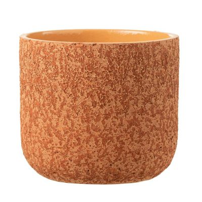 Cache-pot en céramique orange 22x22x20 cm