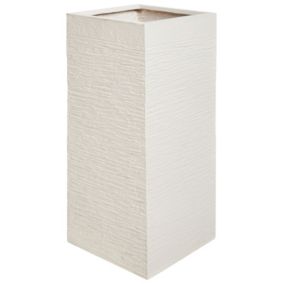 Cache-pot en fibre d'argile beige clair 26 x 26 x 60 cm DION