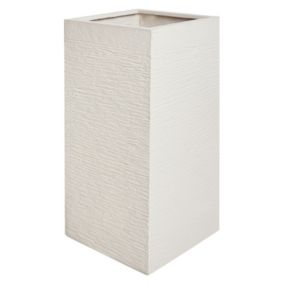 Cache-pot en fibre d'argile beige clair 33 x 33 x 70 cm DION