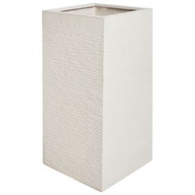 Cache-pot en fibre d'argile beige clair 40 x 40 x 77 cm DION