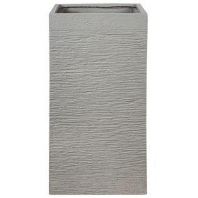 Cache-pot en fibre d'argile gris clair 40 x 40 x 77 cm DION