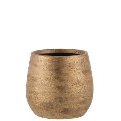 Cache-pot irrégulier en céramique doré 24x24x23 cm