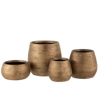 Cache-pot irrégulier en céramique doré 24x24x23 cm