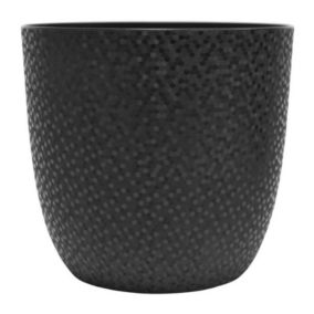 Cache-Pot Opale Diametre 29,5 Cm - Volume 14,8 L - Noir Eda Plastique