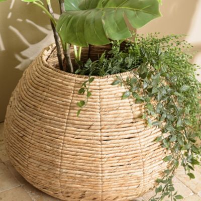 Cache pot petit modèle en tissage d'abaca naturel