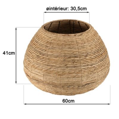 Cache pot petit modèle en tissage d'abaca naturel
