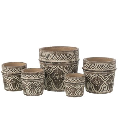 Cache-pot provence en terracotta brun 11x11x11cm