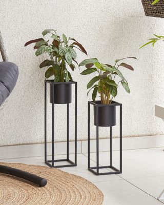 Cache-pot sur pied IDRA Métal 15 cm Noir