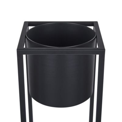 Cache-pot sur pied IDRA Métal 15 cm Noir