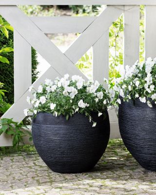 Cache-pot ZAKROS Céramique 38 cm Noir