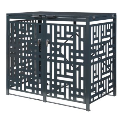 Cache-poubelle Bernalda pour 2 poubelles de 240 L acier galvanisé anthracite casa.pro