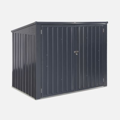 Cache poubelle double couleur gris anthracite. 1.75m²