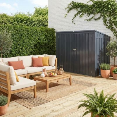 Cache poubelle double couleur gris anthracite. 1.75m²