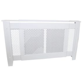 Cache Radiateur Ajustable en MDF Blanc de 140cm à 192cm de large