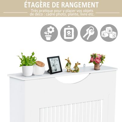 Cache-radiateur design panneau 78 x 19 x 82 cm MDF blanc
