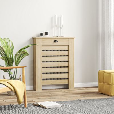Cache-radiateur design panneau avec tiroir lattes horizontales dim. 78 ...