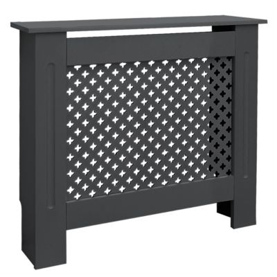 Cache-radiateur ECD Germany 78x19x82 cm anthracite à lattes croisées ...