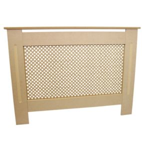 Cache Radiateur MDF Blanc Nid D’abeille 152x19x82 Cm – Neuf