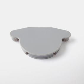 Cache-trou de charnière en plastique GoodHome gris ø35 mm, 4 pièces