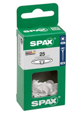 Cache-vis blanc Z2 cruciforme 25 pièces Spax