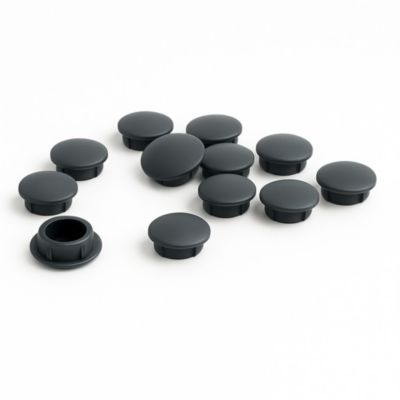Cache vis gris anthracite diamètre  6mm - Lot de 10