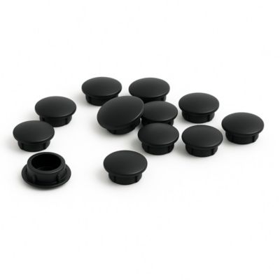 Cache vis noir diamètre  6mm - Lot de 10
