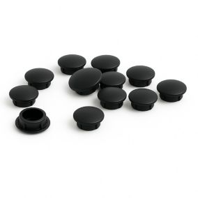Cache vis noir diamètre  6mm - Lot de 10