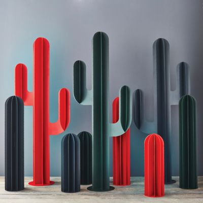 Cactus 3 branches décoratif anthracite en métal H. 170 cm