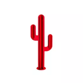 Cactus 3 branches décoratif rouge en métal H. 170 cm
