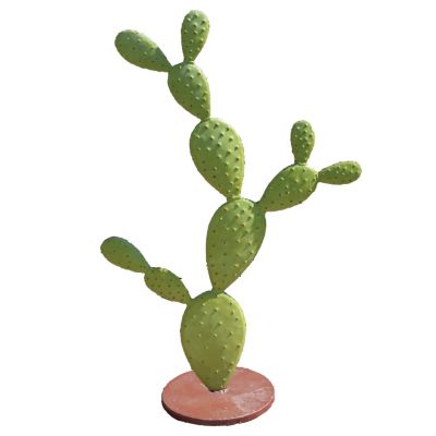 Cactus opunta métal 30 x 103 x 60 cm vert et marron