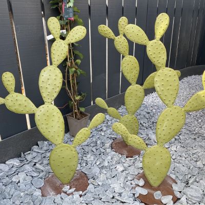 Cactus opunta métal 30 x 103 x 60 cm vert et marron
