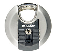 Cadenas à clé Master Lock Excell M40EURD disque en acier inoxydable Ø70 mm hauteur de l'anse 16 mm