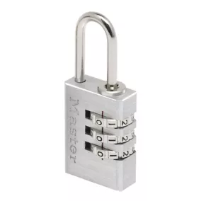 Cadenas à combinaison Master Lock 7620EURD aluminium l.20 mm hauteur de l'anse 21 mm