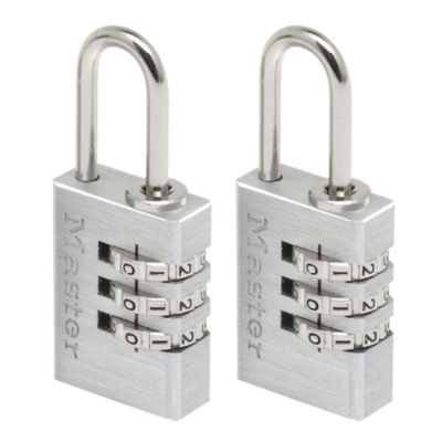 Cadenas à combinaison Master Lock 7620EURT aluminium l.20 mm hauteur de l'anse 21 mm vendu par 2