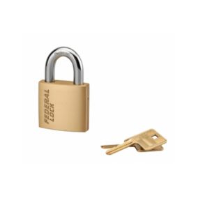 Cadenas à clé Fédéral Lock 530, laiton, chantier, anse acier, 50mm, 2 clés - THIRARD