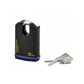 Cadenas à clé Fédéral Lock 720-P, acier, chantier, anse protégée molybdène, 54mm, 2 clés, noir - THIRARD