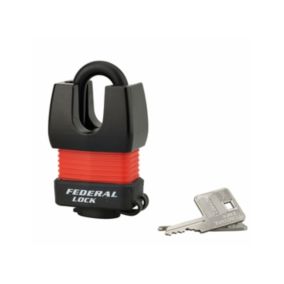 Cadenas à clé Fédéral Lock Docker, extérieur, acier cémenté, double verrouillage, 45mm, 2 clés - THIRARD