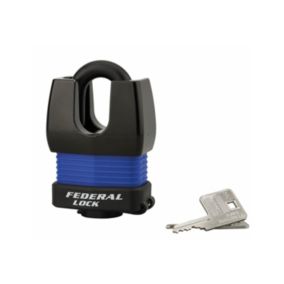Cadenas à clé Fédéral Lock Docker, extérieur, acier cémenté, double verrouillage, 55mm, 2 clés - THIRARD
