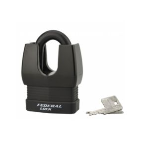 Cadenas à clé Fédéral Lock Docker, extérieur, acier cémenté, double verrouillage, 65mm, 2 clés - THIRARD