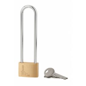 Cadenas à clé Type 1, intérieur, laiton, anse haute acier, 45mm, 2 clés - THIRARD