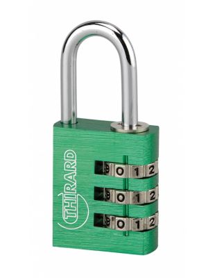 Cadenas à code Maxium Color Vert, intérieur, aluminium, 30mm - THIRARD