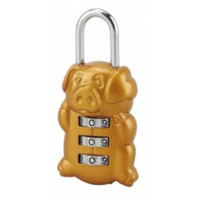 Cadenas à combinaison Fantasy Cochon, 3 chiffres, intérieur, anse acier - THIRARD