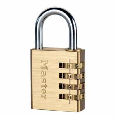 Cadenas à combinaison programmable 40 mm, corps aluminium finition laiton - modèle 604EURD