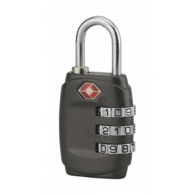 Cadenas à combinaison TSA, 3 chiffres, voyage, anse acier, 30mm - THIRARD