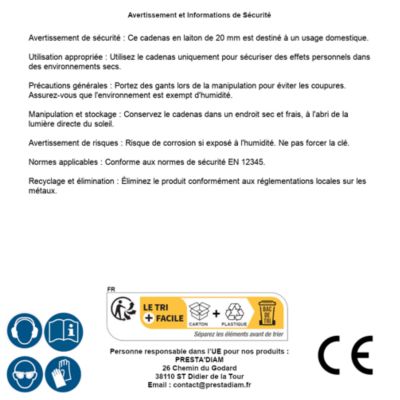 Cadenas en Laiton 20 mm - Sécurisé et Durable - Protection Optimale pour Vos Effets - Silverline