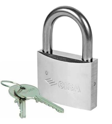 Cadenas exterieur en inox 60 mm robuste et étanche résistant aux intempéries 2 clés