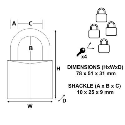 MASTER LOCK - Cadenas excell 45mm acier anse 38mm sc