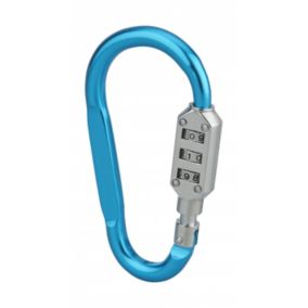 Cadenas mousqueton à combinaison Funny, 3 chiffres, intérieur, anse acier, bleu - THIRARD